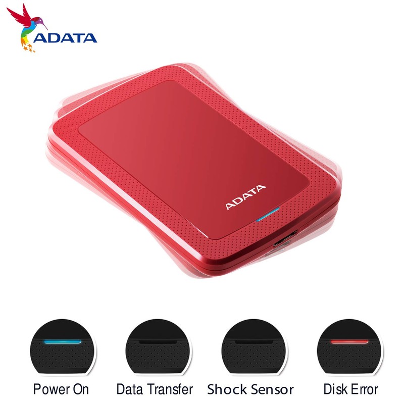 ADATA Disco Duro Externo HDD HV300, 1 TB, Rojo USB