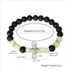 LXSSLY 8mm Natural Volcanic Stone Bracelets for Men,Yoga Luminous Cross