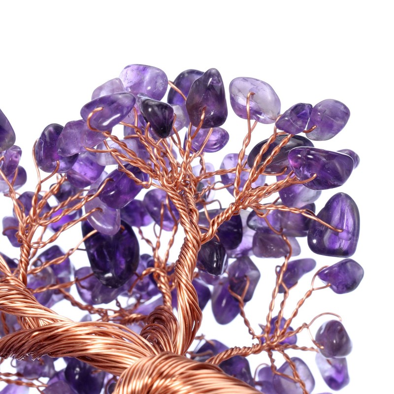 Jovivi Natural Amethyst Healing Crystal Money Tree on Amethyst Cluster