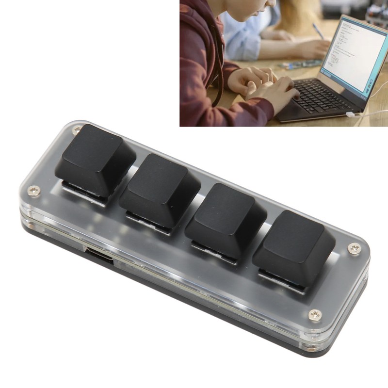 4 Fully Programmable Keys Mini Type C Wired One Handed