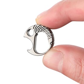 NBGDY Super Mini Titanium Bottle Opener Keychain, Lightweight and Durable Titanium EDC Key Ring Clip Only 2.5g Weight,Keyring beer bottle opener (kpq-302L)