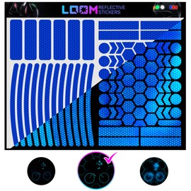 Reflective Stickers for Bikes 85pc (Blue)-Waterproof, High Visibility Bike Stickers for Flat Surfaces-Nighttime Safety Reflective Stickers for Helmet,Bicycle & Motorcycle-Adhesive Bicycle Reflectors