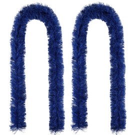 whitefeather Blue 2pcs Feather Boas Artificial Fluffy Boas Decoration for DIY Crafts Wedding Costume Christmas Party Supplies