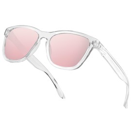 OJIRRU Women's Polarised Sunglasses - Vintage Sunglasses with UV400 Protection Rectangular Classic Sun Glasses for Women, Pink