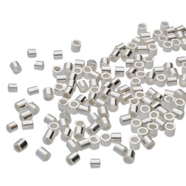 The Beadsmith Tube Crimp Beads, 2.5 x 2.5mm, 0.5oz Bag, Silver Color, Uniform Cylindrical Shape, No Sharp Edges, Designed to Secure The Ends of Jewelry Stringing Wires and Cables