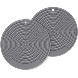carrotez Permium Silicone Trivet Mat Pot Holders 5.8 Inches 2 Pack Made in Korea - Modern Gray
