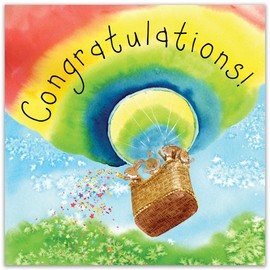 Twizler Congratulations Card with Rabbits –Congratulations On Passing Exams Card – Congratulations New Job Card – Congratulations New Baby Card – Congratulations Card Pregnancy –Congratulations Gifts
