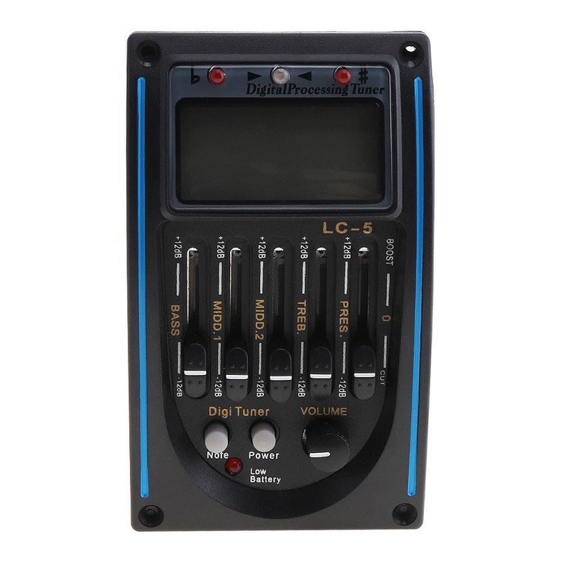 5 Band Guitar Pickup Tuner Set, Digital EQ Equalizer Piezo
