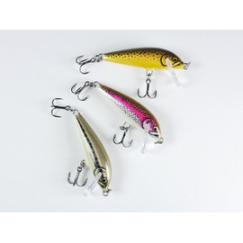 Rapala - CD05 Artistic Set of 3 Trout Fishing Lures - Balsa Construction - Sinking Freshwater Fishing - Swim Depth 0.9-1.8 m - Size 5 cm / 5 g - Made in Estonia - Trout Colour