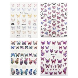4 Butterfly Manicure Stickers Luminous 3D Stereo Stickers Elee Butterfly Stickers Manicure Ornaments