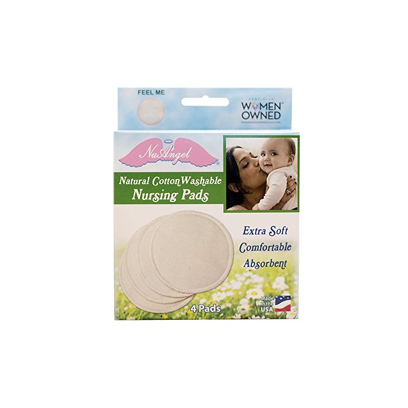 NuAngel 4 almohadillas para orejas de lactancia lavables de algodón,