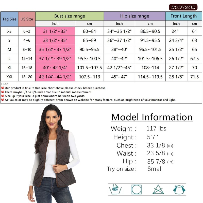 Dilgul Women Padded Vest Stand Collar Zip Up Puffer Lightweight