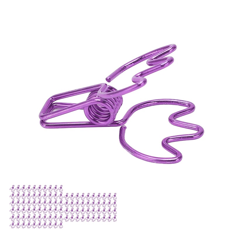 100Pcs Crown Shape Paper Clips Cartoon Cute Metal Binder Clips