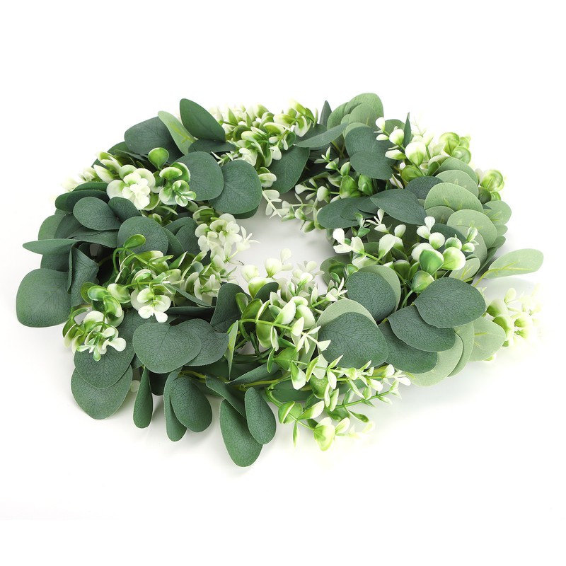 Home Hanging Artificial Plants Wreath Green Leaf Wreath Decoration for