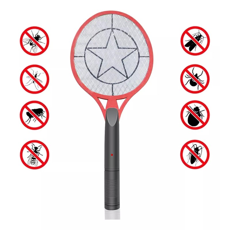 Tutu Raqueta Electrica Recargable Mata Moscas Y Mosquitos