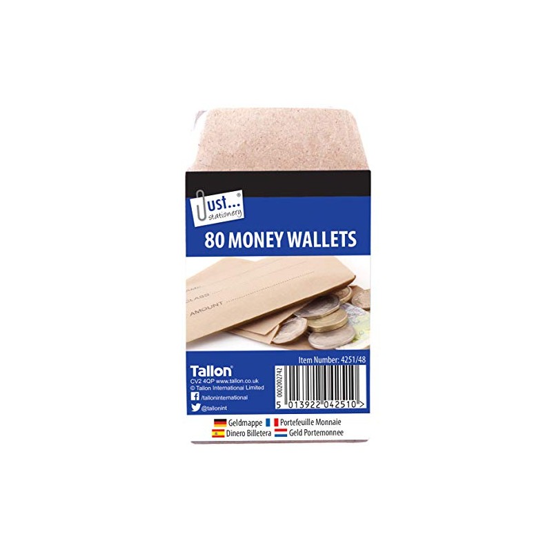 Just Stationery 70x105mm Money Envelope ( 80 Wallets)