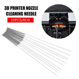 Anauto 0.4mm Nozzle Cleaning Needle for 3D Printer Accessories Reusable Durable 10pcs/box
