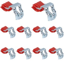 lurora2021 Pack of 10 Kitchen Sink Mounting Brackets Sink Brackets Undermount Sink Clips Sink Clips Mounting Clips for Washrooms Kitchen Sinks Shower Rooms (Red)