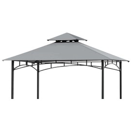 SCOCANOPY Upgraded Ripstop Fabric Replacement Canopy Grill BBQ Gazebo Roof Top, for Gazebo Model L-GG001PST-F,(Gray Ripstop)