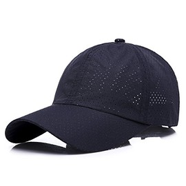 IZUS Women's Quick-Dry Soft Baseball Hat - Summer Outdoor Cap - Unstructured Sports Hat - Breathable-Cool Visor Brim - Running S/M (Alpha, Medium, Quick Dry-Black)