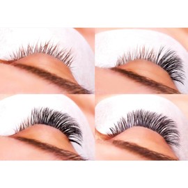 La Bella Beauty Bar Eyelash Extensions Individual & Volume Velvet Black & Multi Colour 0.07-0.08mm CC-D Curl 9-14mm Professional Eyelash Extension Supplies (0.08 D 12mm, Velvet Black Volume)