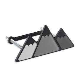 Tri-Color Car Emblem for Mesh Gille,Waterproof Car Emblems and Badges with Triangle Mountain Design,Cool Car Badges Front Grill Emblem,Cute Car Accessories for Women & Men (Gray)