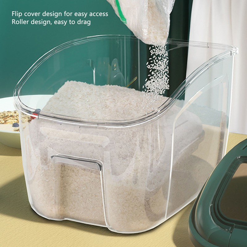 Rice Storage Box with Clear Cover Insect Proof Large Capacity