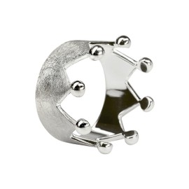 SILBERMOOS Women's Crown Ring Crown Queen Brushed Sterling Silver 925, Sterling Silver, Not applicable
