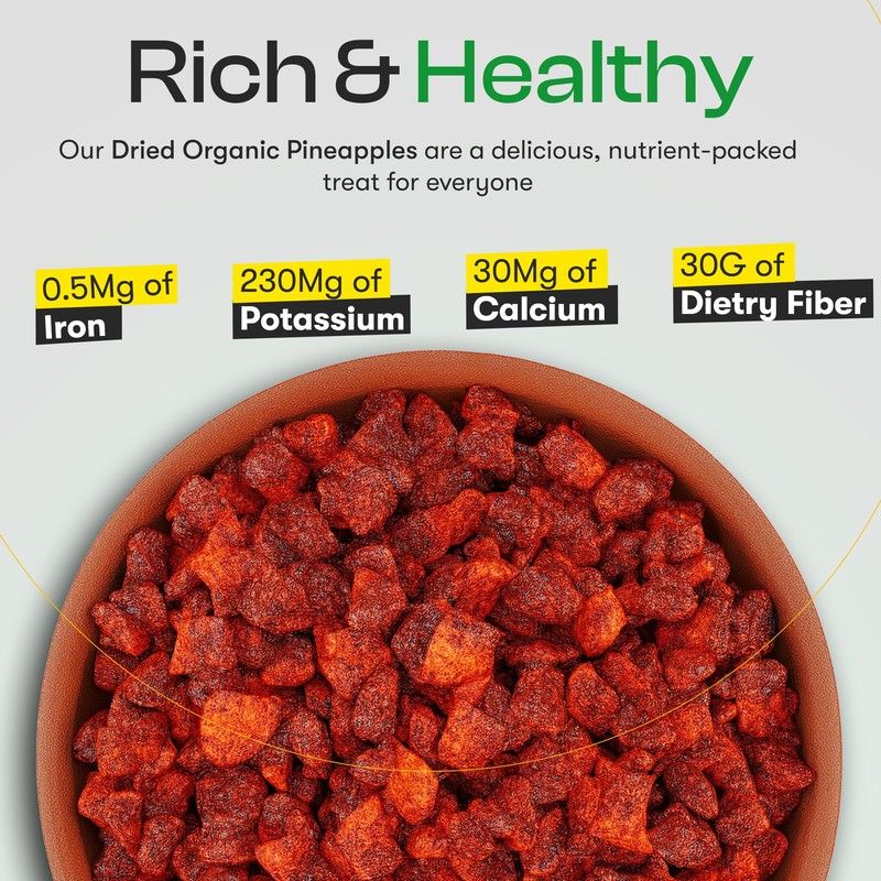 Dried Chili Pineapple Original Flavor,100% Vagan, Non-GMO, Glutten Free (All