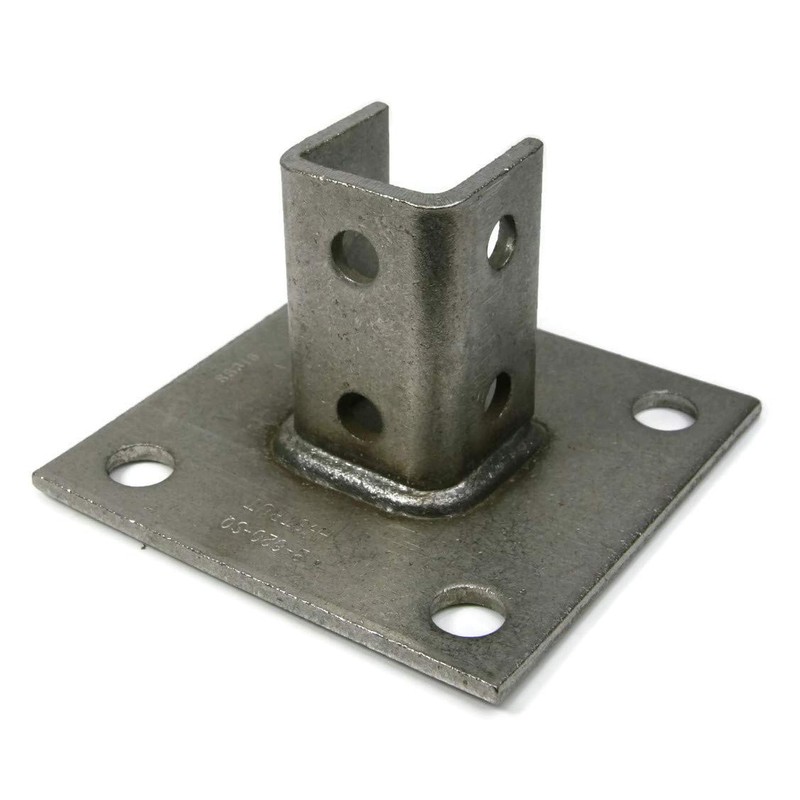 Square Channel Strut Post Base 316 Stainless Steel 4 Hole