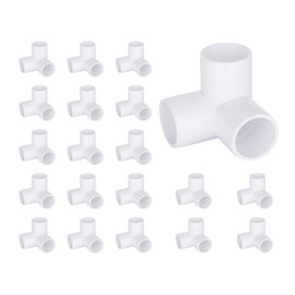 20-Pack 3 Way PVC Fittings 1/2 Inch, Furniture Grade PVC Pipe Connector PVC Elbow for All DIY PVC Structure and Frames, SCH40 PVC Pipe, PVC Pipe Tee Corner Fitting