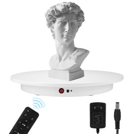 Motorized Rotating Display Stand, Angle Speed Adjustable Electric Rotating Turntable, 360 Degree 330 Lbs Load Auto Rotating Platform for Photography Big Size Products Display Video Show, Wired White