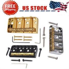 Unbranded For Telecaster Tele Guitar 1/2 Short Bridge w/ Brass Saddles Guitar Accessories - Gold