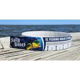 Salty Bones 72" XL Fishing Ruler Sticker - Made of Polycarbonate and Measures a Full Six Feet - Made in The USA
