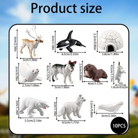 PonFxp 10 Realistic Animal Figures for Kids and Adults Plastic Animals, Arctic Animals Toy Set, Small World Toys for Winter Theme Projects, Animal Birthday Party Decor