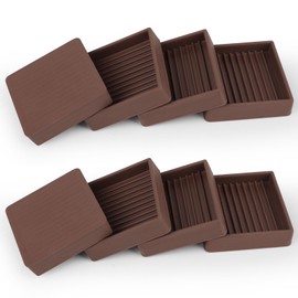 8Pcs Non Slip Furniture Pads, 2" Square Furniture Coasters Cups, Rubber Furniture Pads for Hardwood Floors, Floor Protectors and Stoppers for Bed, Cabinet, Sofa, Chair, Table (Brown)