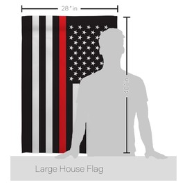 Thin Red Line House Flag - 2 pcs Pack Armed Forces Service All Branches Support Honor United State American Military Veteran - Banner Small Garden Yard Gift Double-Sided Made in USA 28 X 40