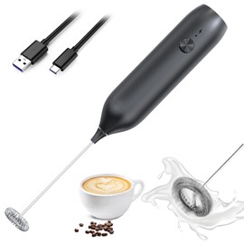 Hemixye Rechargeable Milk Frother Wand,Drink Mixer Handheld,Electric Whisk with USB-C,Foam Maker for Coffee Stirrer Electric,Hand Blender for Lattes,Matcha,Cappuccino,Frappe,Hot Chocolate.