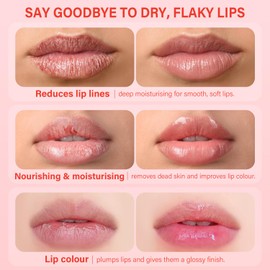 Lip Mask Set 4 Pcs, Overnight Lip Sleeping Mask with Shea Butter, Hyaluronic Acid & Vitamin C Nourishes Hydrates Dry, Flaky Lips, Moisturizing Lip Repair Balm & Butter, Lip Care Gift for Women