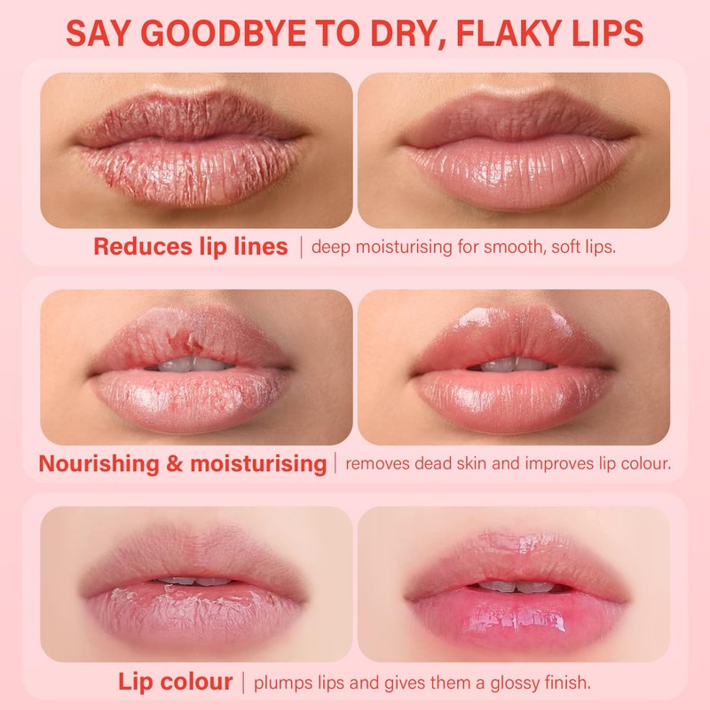 Lip Mask Set 4 Pcs, Overnight Lip Sleeping Mask with