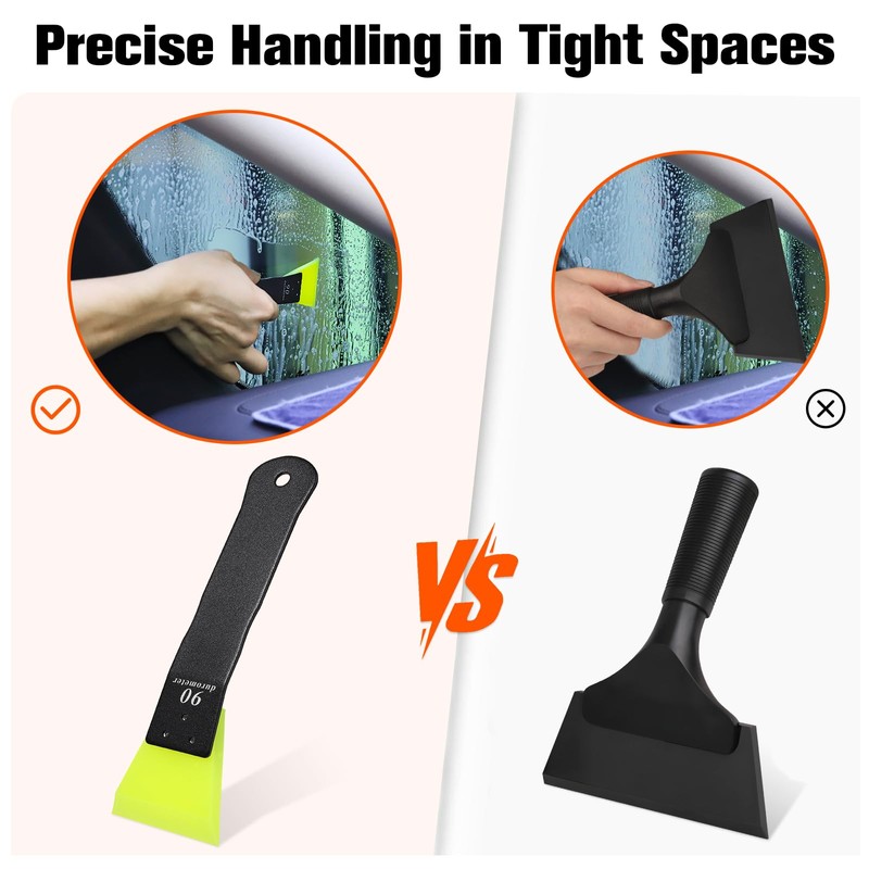 WRAPXPERT Small Squeegee 2 Pack, Mini Squeegee for Small Window