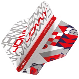 RED DRAGON Jonny Clayton Ferret Hardcore Stack White and Red Dart Flights - 3 Sets Per Pack (9 Flights in Total)