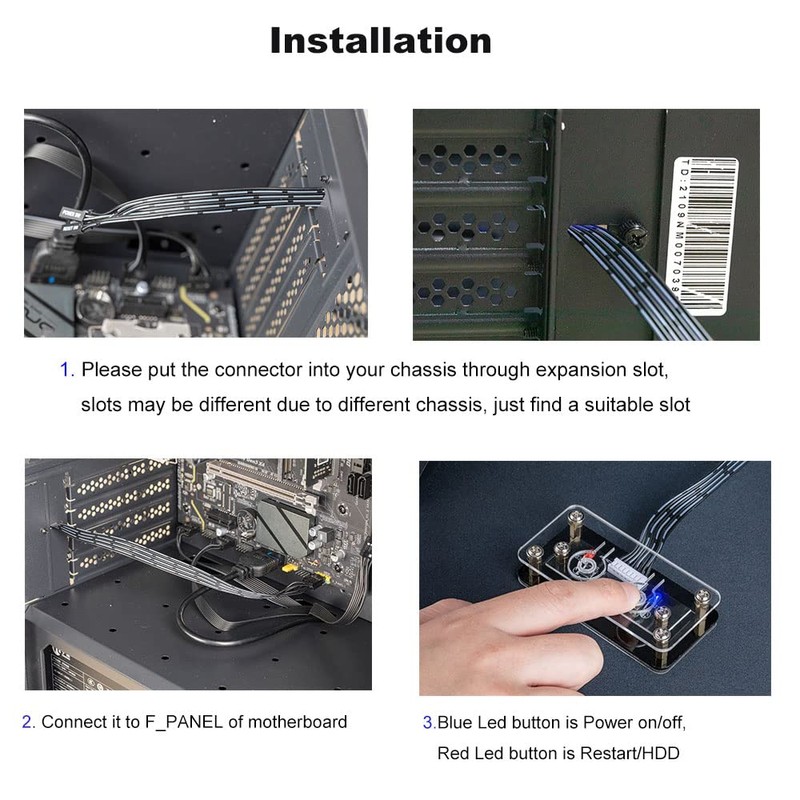 OwlTree Desktop Computer Power Button - External PC Case Motherboard
