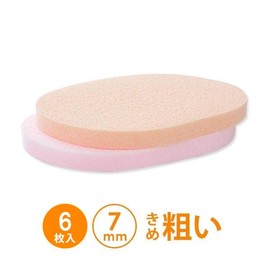 Facial Sponge, 4 Types, 0.3 inch (7 mm) Thick (Coarse), 6 Pieces, Pink [Face Sponge, Massage Sponge, Facial, Facial Cleansing, Esthetics, Sponge, Puff Cleansing, Pack, Mask, Wiping]