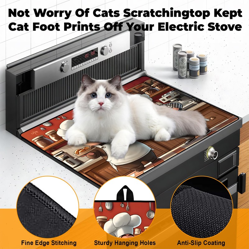 BSFHH Heat-Resistant Glass Stove Top Cover with Anti-Slip Rubber Coating