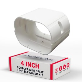 DuctlessAire Mini Split Line Set Cover - Lineset Covers for Mini Split Condenser, Central Air Systems, HVAC, Heat Pumps and More - AC Unit Cord Protector - Air Conditioner Accessories (4" Coupler)