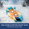 FUNBOY Winter Fun Inflatable Snow Sled, Two Pack, Rocket Groovy
