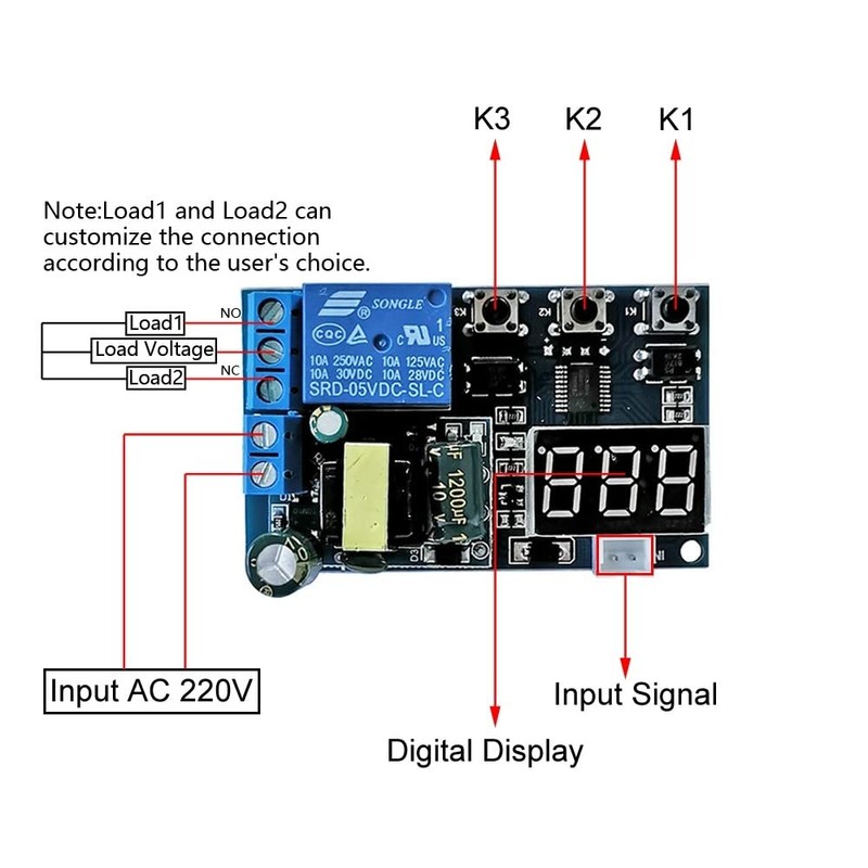 1 Channel Relay Module, AC 220V Trigger Delay Cycle Time