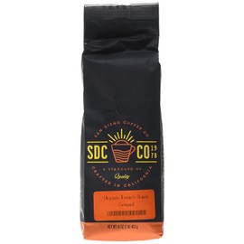 San Diego Coffee Organic French Roast, Dark Roast, Ground, 16-Ounce Bags (Pack of 2)