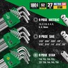 SK 27-Piece Allen Wrench Set, Metric/SAE/Star Hex Key Set, L-Shaped,